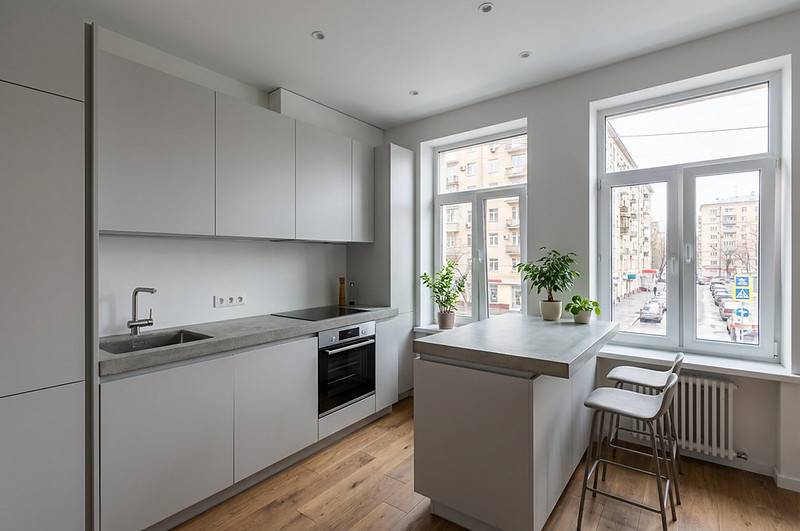 кухонный остров на кухне для студии