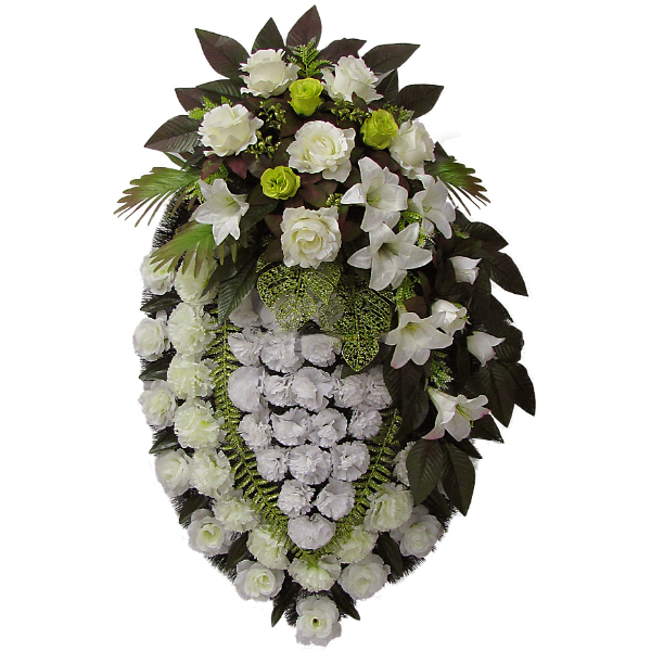 авторский венок белые лилии и розы venki.shop